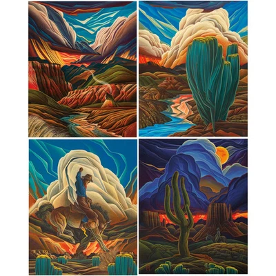 Western Reflections Panel Bundle, 4 Pcs. Panels are each 35 1/2in x 43 1/2in - Image 1 of 3