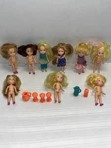 Vintage 1988 Kenner Wish World Kids Lot of 9 Dolls, Clothes, Drinks - Picture 1 of 13