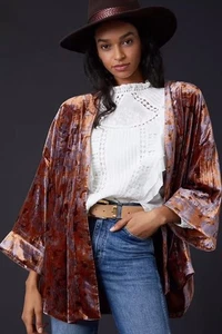 Anthropologie Esme Samt Kimono Jacke Gr. Small - Bild 1 von 13