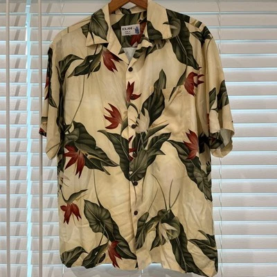 Vtg Iolani Men's Hawaiian Shirt Hula Floral Tropical Made In Hawaii Size Medium - Image 1 of 4