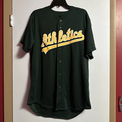 Camiseta Oakland Athletics Majestic Cool Base Verde com Botões Tamanho Médio - Imagem 1 de 4