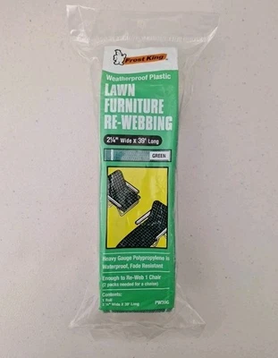 Frost King Lawn Chair Webbing  Green w/White stripe 39’ L x 2.25" W New - Image 1 of 4