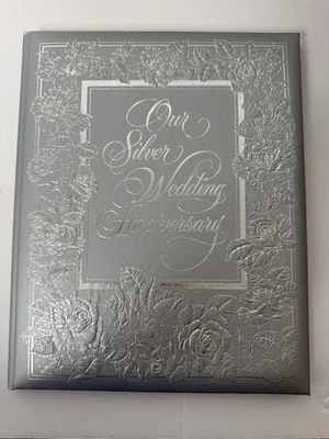 Álbum de recuerdo de tarjetas vintage de los 80 1982 nuestro aniversario de boda de plata Foto 1 de 4