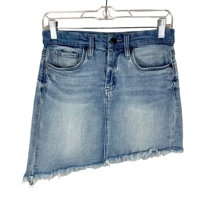 Minifalda vaquera en blanco NYC para mujer 25 dobladillo deshilachado asimétrico azul claro Foto 1 de 4