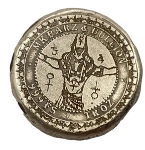 1 ozt MK BarZ .999 SILVER "Guardian of the Afterlife: Anubis Round" Poured - Picture 1 of 3