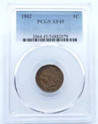1862 Indian Head 1C Cent PCGS XF45 - U279 - Image 1 of 4