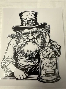 LEPRECHAUN STICKER MOTIF Sticker IRISH FOLK LAW 14 X 11cm, PEOPLE STICKER - Picture 1 of 2