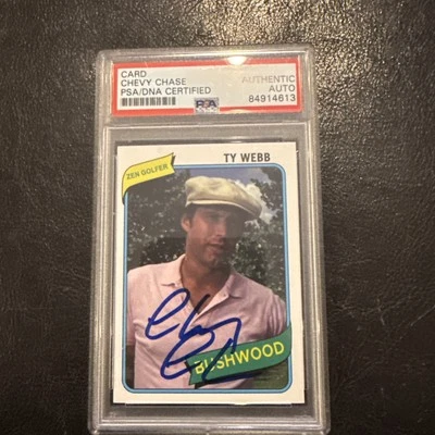 Chevy Chase Signed Custom Card AUTO Caddyshack Ty Webb Bushwood PSA NICE!!! - Image 1 of 4