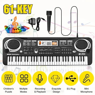 MARKENLOS 61 Tasten Digital Keyboard E-Piano Elektrisch Klaviertastatur Kinder Einsteiger