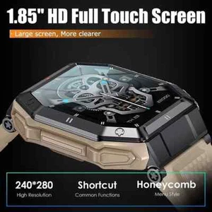 MELANDA New 1.85" Large Screen Bluetooth Call Men Smart Watch Sport Military Fit - Picture 1 of 4
