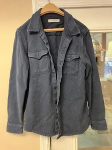 Outerknown Blanket Shirt Mens Small Blue Shacket Heavy Weight Organic Cotton - Picture 1 of 8