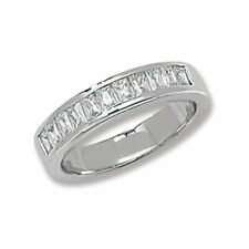 925 Silver 4mm CZ Baguette Cut Eternity Ring - Size 'S' ONLY - Gift Boxed