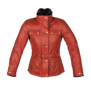 Spada Hartbury Ladies Motorcycle Jacket Motorbike Waxed Cotton Red - Picture 1 of 5