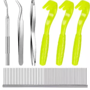Tick Removal Tool Kit with Stainless Steel Tweezers and Comb for Dogs Cats - Picture 1 of 7