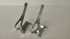 ALE Toe Clips Pedals Torino Italy Vintage Old 70s 80s Steel Chrome Road-Racing - Picture 1 of 23