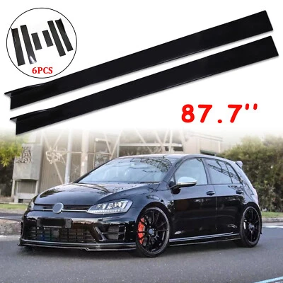 For Volkswagen Golf MK5 MK6 MK7 87.7" Side Skirt Extension Rocker Splitter Gloss - Image 1 of 4