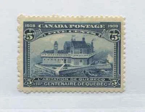 Canada 1908 5 cents Quebec Tercentenary mint o.g. hinged - Picture 1 of 1