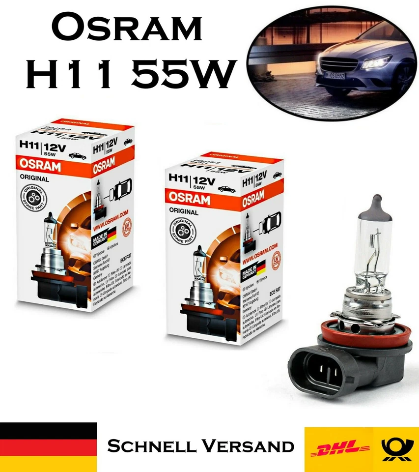 2x Osram H11 55W 12V PGJ19-2 64211 Original Scheinwerfer Ersatz Halogen Lampe - Bild 1 von 4