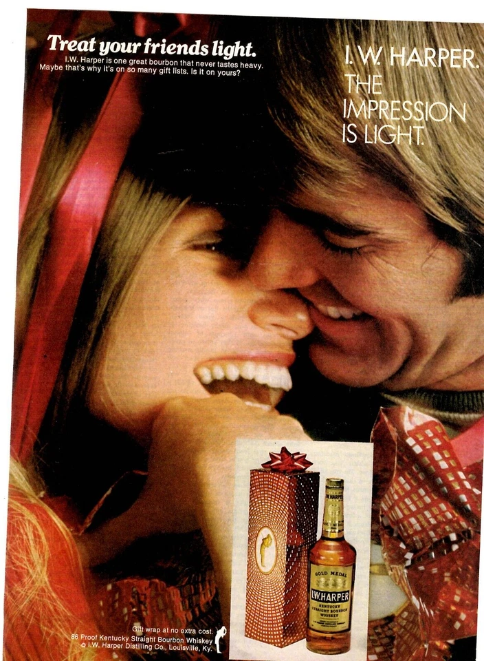 1972 Print Ad I.W. Harper Kentucky Straight Bourbon Whiskey Christmas Treat - Image 1 of 1