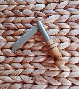 NAVAJA TARAMUNDI AQ | Inoxidable | Hoja 7,7 cm | Boj Quemado Docorado - Imagen 1 de 1