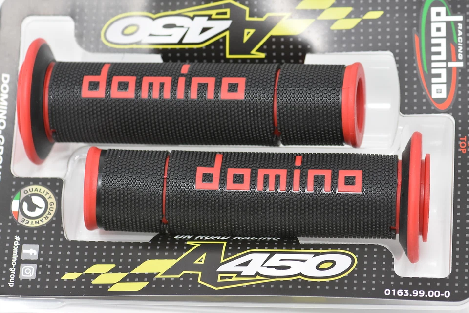 Empuñaduras de carrera Aprilia RSV 1000 R 2004-2010 rojo negro Domino A450 Foto 1 de 1