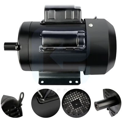 Single PhaseElectric Motor 5HP for Air Compressor CW/CCW IP54 1750RPM TEFC - Image 1 of 4
