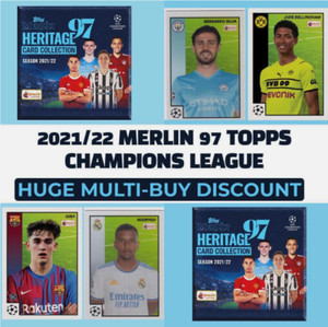 2021-22 Topps Merlin Heritage 97 UEFA Champions League Soccer- Pick Your Card