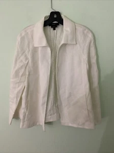 Talbots White Irish Linen Cropped Blazer large - Picture 1 of 4
