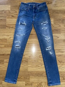 American Eagle Next Level Airflex Slim Jeans Herren 28x32 Distressed Zickzack Medium - Bild 1 von 14
