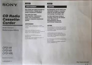 Mode d'emploi Radio Cassette SONY CFD-V6 V8 en FR + DE t.b. Bedienungsanleitung - Photo 1/1