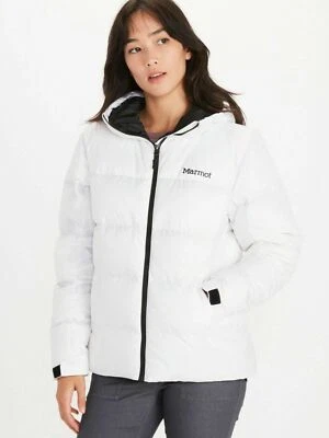 Marmot Guides Women's Hooded Down Jacket - White, Large #6835 - Image 1 of 4