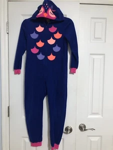 Cat & Jack One Piece Owl Pajama Girls Size 7/8 Open Feet Zip Up - Picture 1 of 8