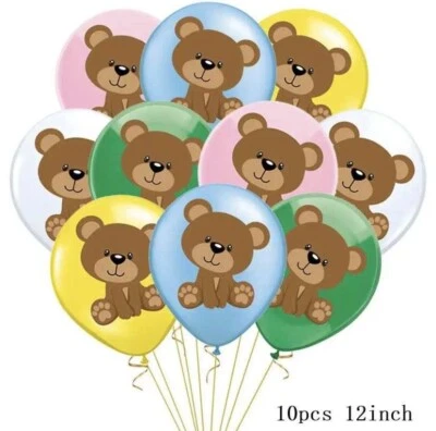 TEDDY BEAR Balloons x10 Birthday Party Decorations Latex Balloon Boys Girls