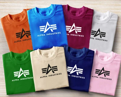 Men's Basic Cotton T Shirt Short Sleeve in Many Colors , Alpha Industries - Image 1 of 3