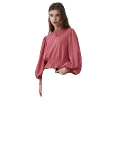 womens zara sweater medium- Balloon Sleeve Pink - Picture 1 of 2