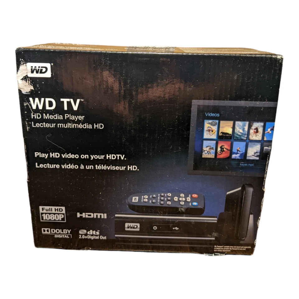 Western Digital WD TV HD Media Streaming Player WDBABF0000NBK 1080P HDMI G2U - Image 1 of 4