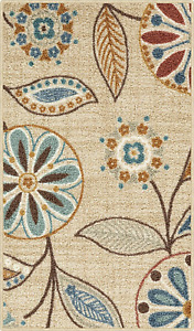 Reggie Floral Kitchen Rugs Non Skid Washable Accent Area Carpet [Made in USA], B