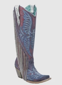 Bota Western Corral Damas Rojo y Azul Efecto Camaleón A4779 - Imagen 1 de 1