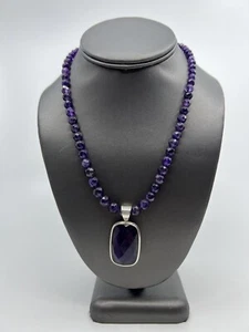 Jay King Minenfund wendbare Amethyst/Türkis Perlen Halskette 18 Zoll - Bild 1 von 13