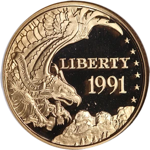1991-W Mount Rushmore Commemorative Gold $5 NGC PF70 Ultra Cameo - STOCK - Picture 1 of 4