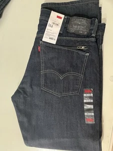 Levis 514 Slim Straight Fit Jeans Stretch Jeans Dark Blue 38/30 - Picture 1 of 3