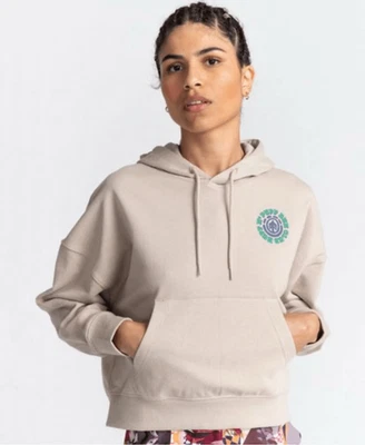 Element medium burning trails blunts huff and puff run club cropped tan hoodie - Image 1 of 4