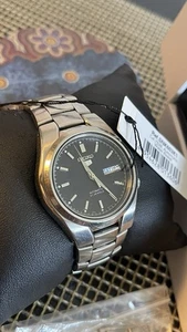 Seiko 5 Automatic Men's Wristwatch Day/Date, 21 Jewels Black Men's Seiko Watch - Picture 1 of 9