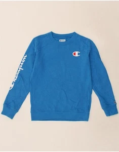 CHAMPION Boys Graphic Sweatshirt Jumper 10-11 Years Large Blue Cotton AR03 - Picture 1 of 3