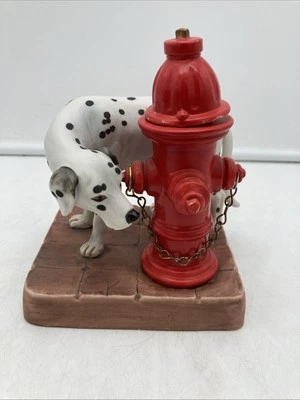 Vtg 1982 Firefighter Porcelain Whisky Decanter Anticipation Dalmation 4x5” 1.7oz - Image 1 of 4
