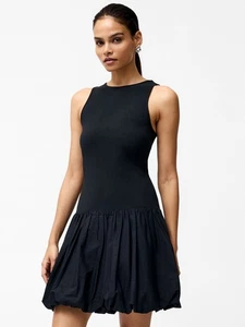 French Connection Phoebe Bubble Hem Mini Dress Size S - Picture 1 of 4