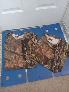2 Habit Mossy Oak Camo Men’s Large Short Sleeve Crew Neck Shirt Scent- Factor - Picture 1 of 22