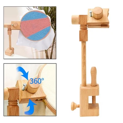 Max Dia. 40cm Embroidery Hoop 360 Rotation Cross Stitch Frame Rack Adjustable - Image 1 of 4