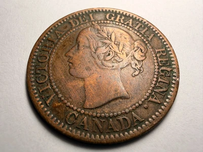 1858 Canada Large Cent, Dark Patina!  - Image 1 of 2