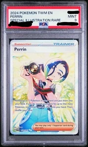 PSA 9 Pokémon 2024 TWILIGHT MASQUERADE #220 PERRIN ILLUSTRATION RARE TWM EN - Picture 1 of 1